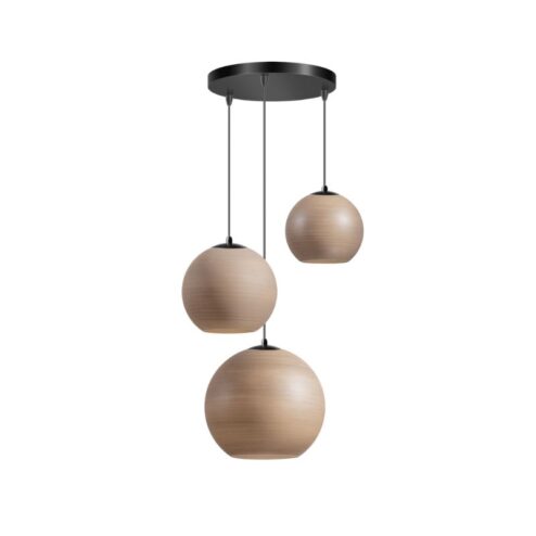 Draco 3-lichts Hanglamp taupe/grijs glas