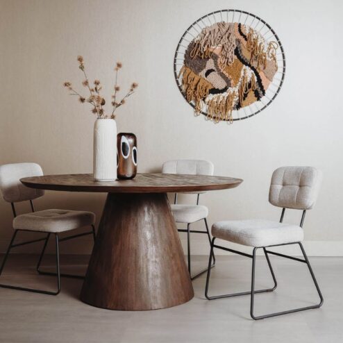 Premana Eetkamertafel rond Bruin 130 cm