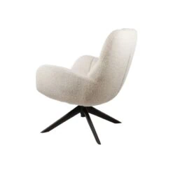 Elvis draaifauteuil Boucle Gebroken wit