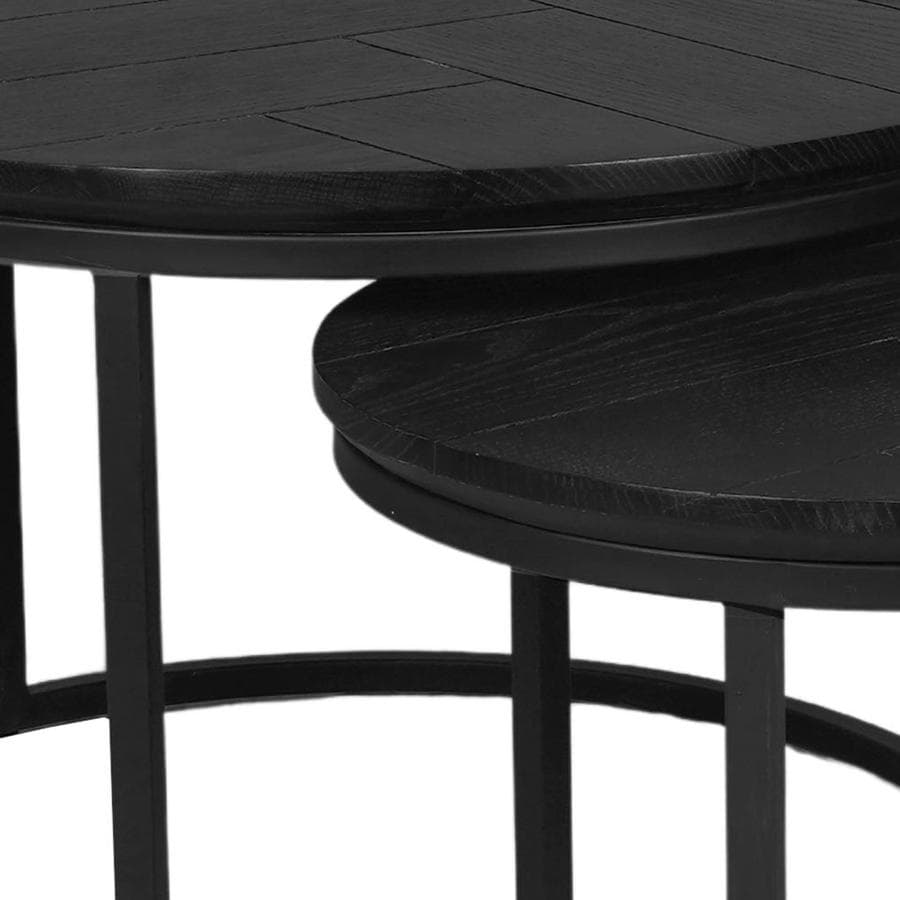 Salontafel Bink Zwart Eiken Fineer 90cm | Bestel nu online ✓ 3 jaar garantie ✓ Thuiswinkel Waarborg