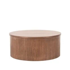 Salontafel Oliva laag Walnoot Eikenhout rond 70cm