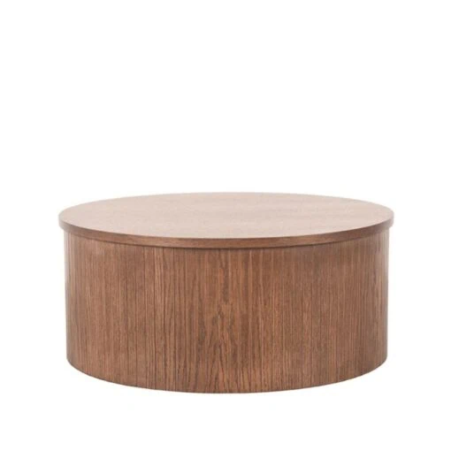 Salontafel Oliva laag Walnoot Eikenhout rond 70cm