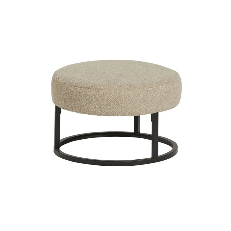 Cabeza Poef rond stof Beige 50cm