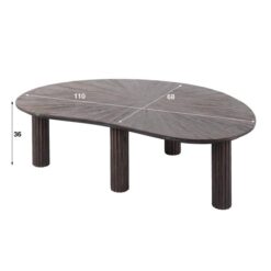 Jill Salontafel niervormig Teakhout 110cm