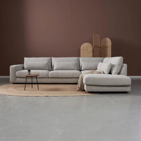 Bank Como met Ottomane rechts – Grijs stof