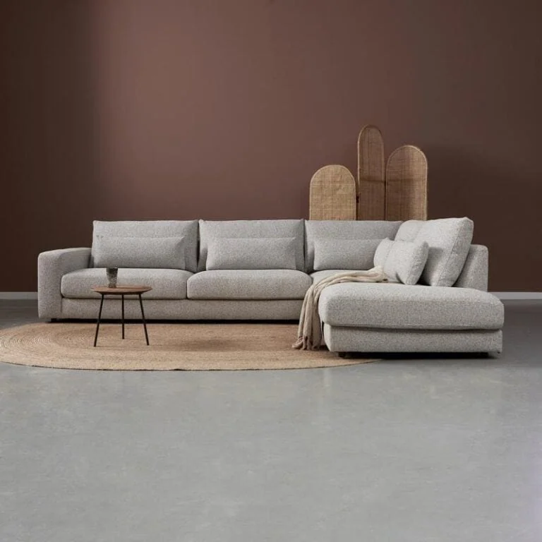 Bank Como met Ottomane rechts – Grijs stof
