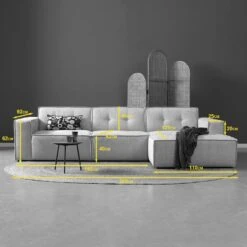 Bank Flow Chaise longue links - Groen stof