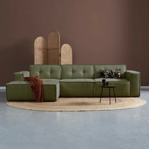 Bank Flow Chaise longue links - Groen stof