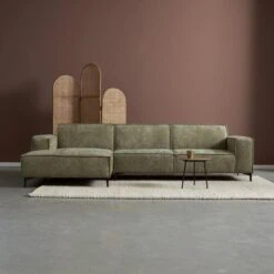 Bank River Chaise longue links – Groen stof