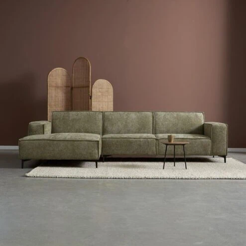 Bank River Chaise longue links – Groen stof