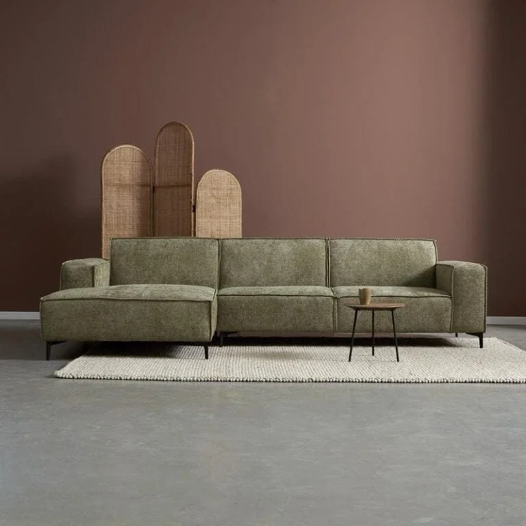 Bank River Chaise longue links – Groen stof