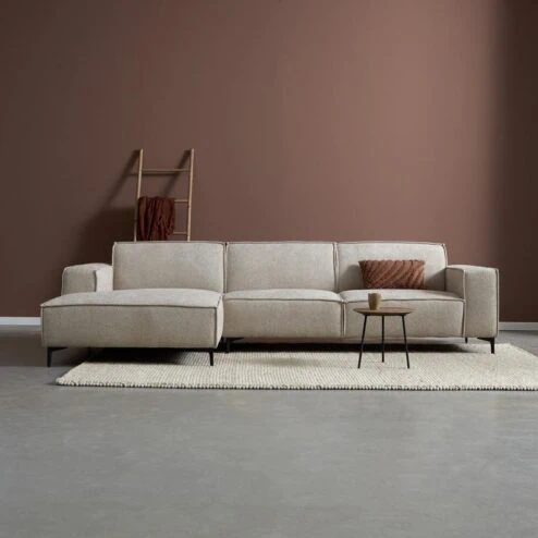 Bank River Chaise longue links – Taupe stof