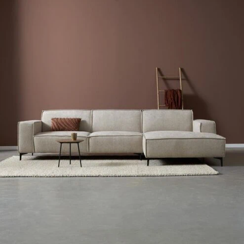 Bank River Chaise longue rechts – Taupe stof