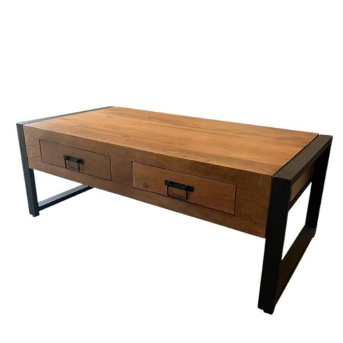 Britt Salontafel met 2 lades Warm Mangohout 120cm