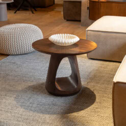 Mike Salontafel rond Walnoot Small 60cm