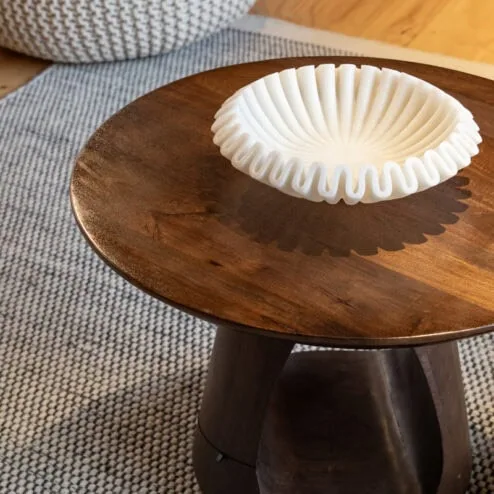 Mike Salontafel rond Walnoot Small 60cm