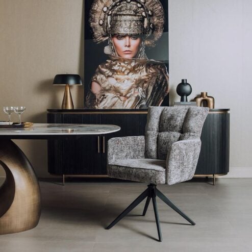 Bardi Eetkamerfauteuil Antraciet stof