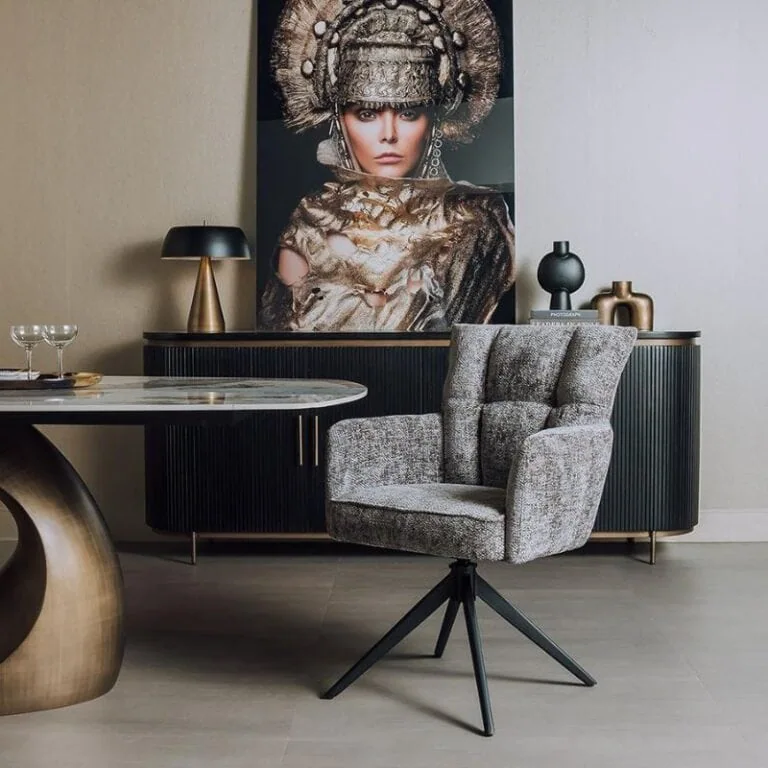 Bardi Eetkamerfauteuil Antraciet stof