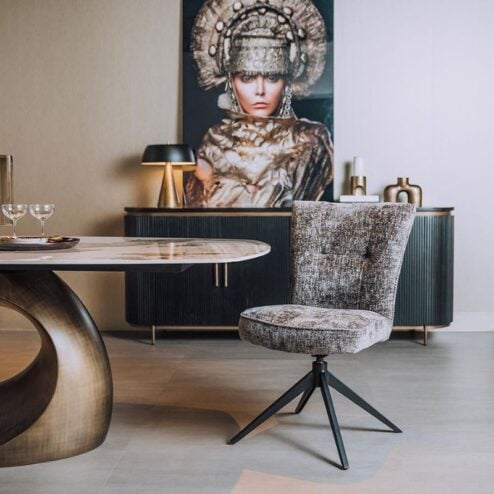 Bardi Eetkamerstoel Antraciet stof