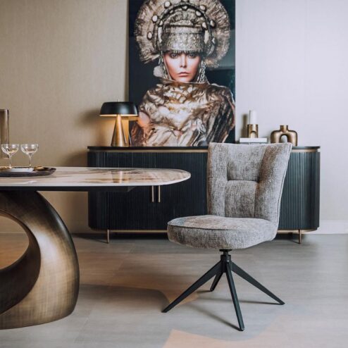 Bardi Eetkamerstoel Grijs stof