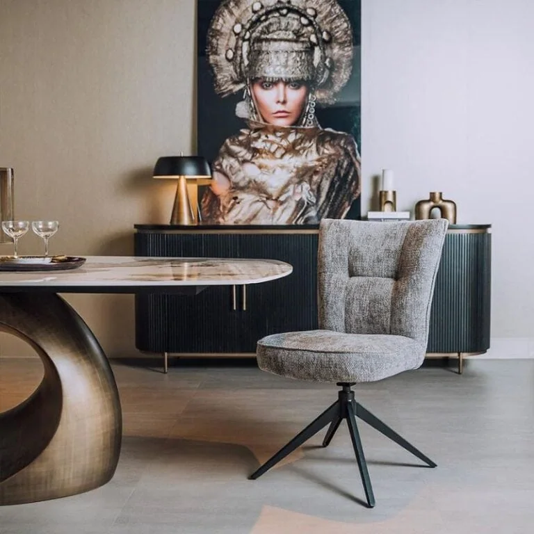 Bardi Eetkamerstoel Grijs stof