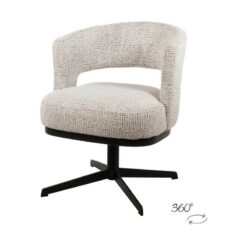 Beau eetkamerfauteuil draaipoot Gebroken wit