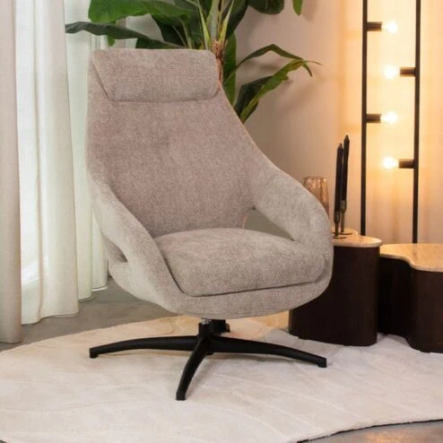 Draaifauteuil Maxwell Klei Stof