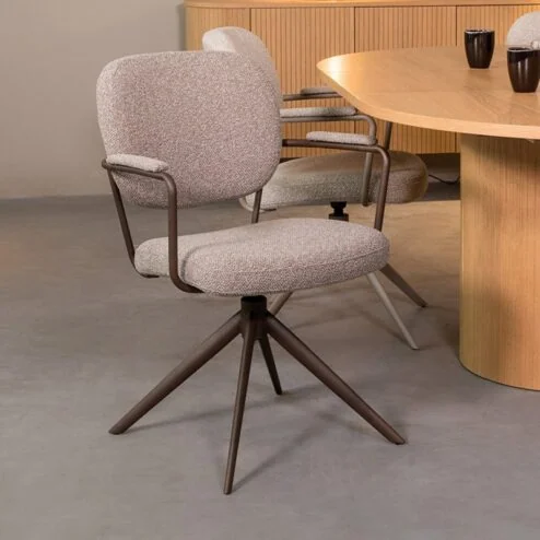 Eetkamerstoel Basel Grijs Boucle
