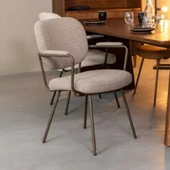 Eetkamerstoel Lausanne Grijs Boucle