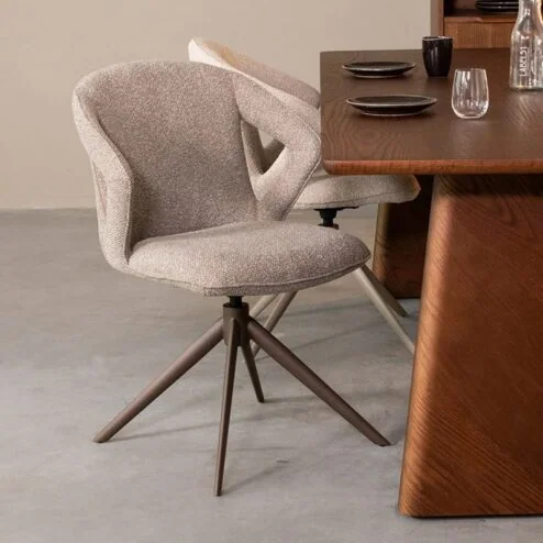 Eetkamerstoel Zurich Grijs Boucle