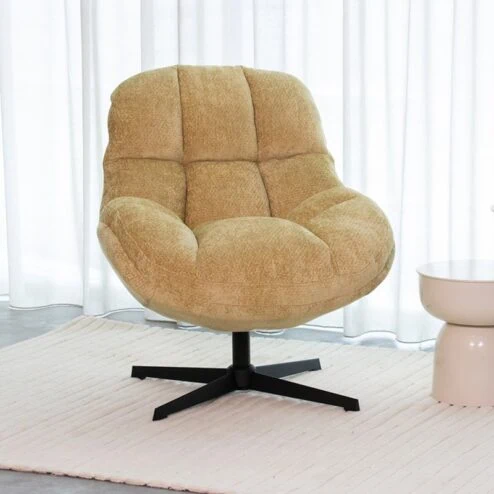 Fauteuil Huxley Geel Stof