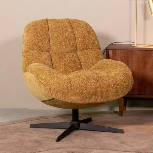 Fauteuil Huxley Mosterd Stof