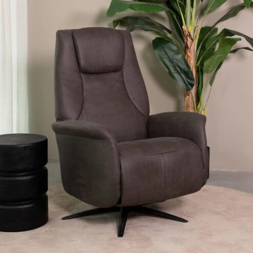 Fauteuil Stockholm Antraciet Microleder