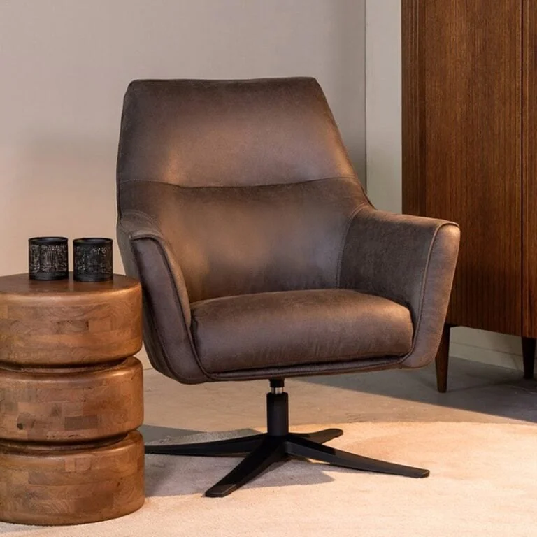 Fauteuil Tod Antraciet Microleder