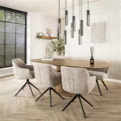 Jean Eettafel Deens ovaal Mangohout 215cm