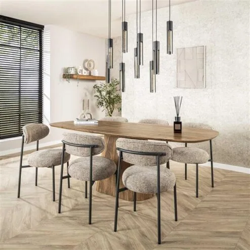 Jean Eettafel Deens ovaal Mangohout 215cm