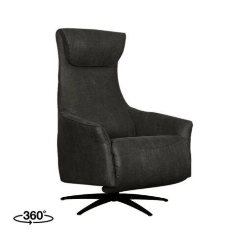 Lund Elektrische Fauteuil Antraciet Microleder