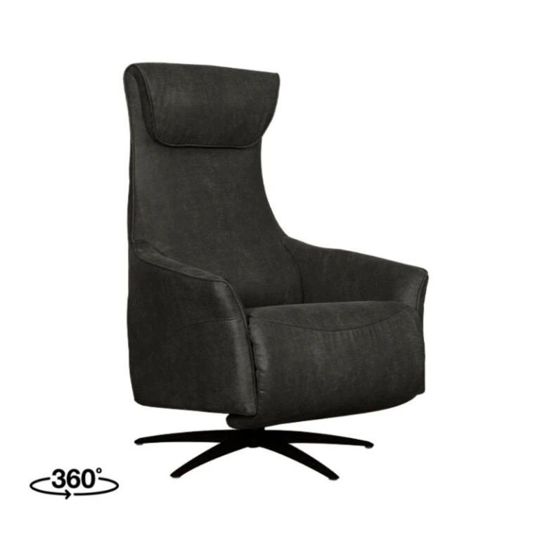 Lund Elektrische Fauteuil Antraciet Microleder