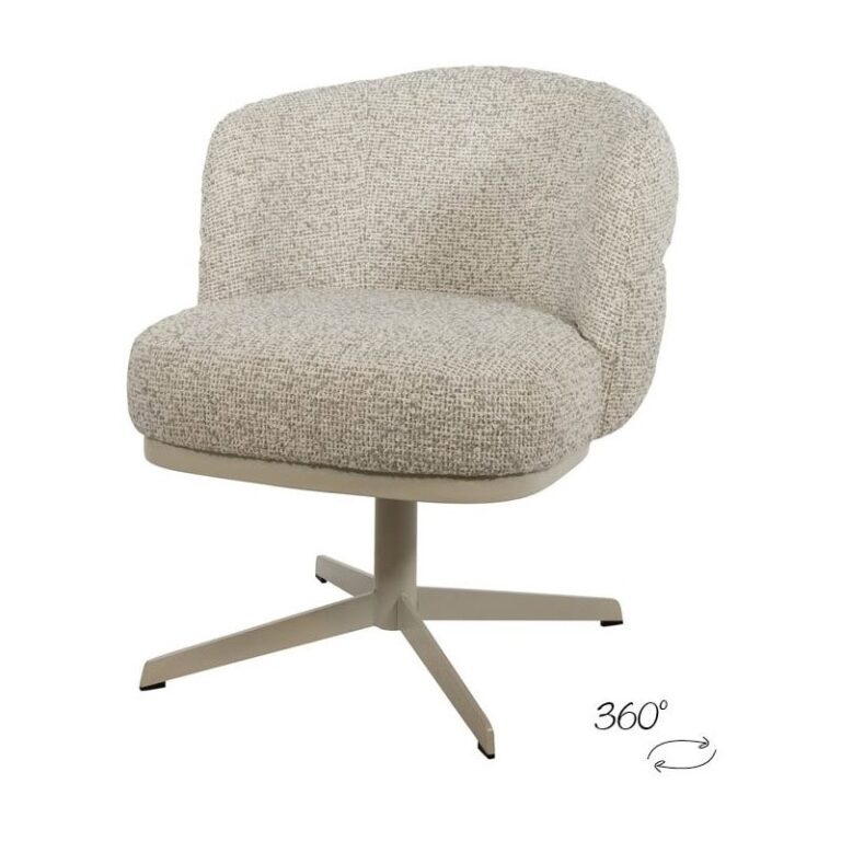Zion eetkamerfauteuil draaipoot Creme