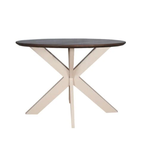 Eettafel Martin rond Walnoot Zand poot 130cm
