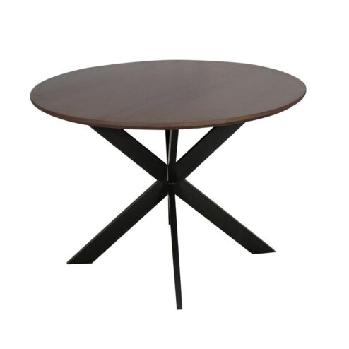 Eettafel Martin rond Walnoot Zwarte poot 110cm