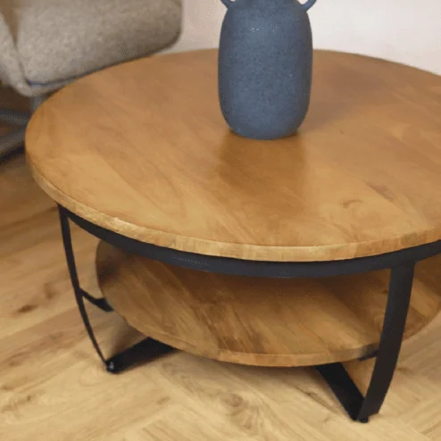 Emmy salontafel industrieel naturel w. 90cm