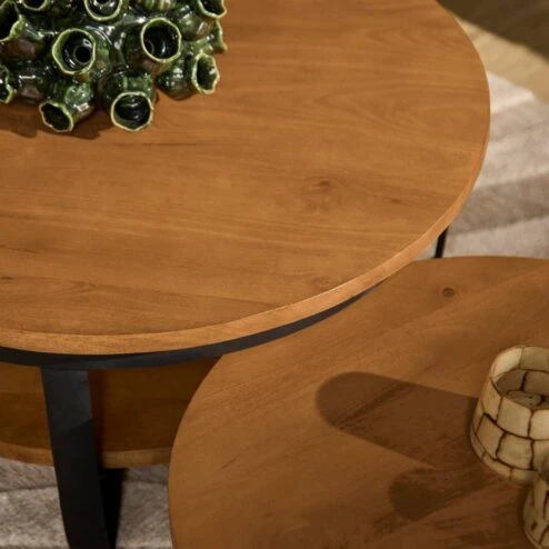 Emmy salontafel industrieel naturel warm 90cm