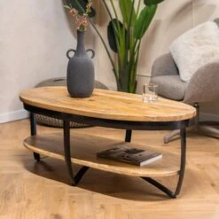 Emmy salontafel industrieel 120cm ovaal