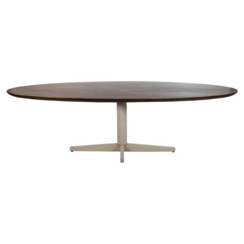Morgan Eettafel ovaal Walnoot - Beige onderstel 220cm