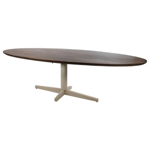 Morgan Eettafel ovaal Walnoot - Beige onderstel 220cm