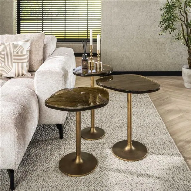 Nova Bijzettafel S Goud / Glas 53cm