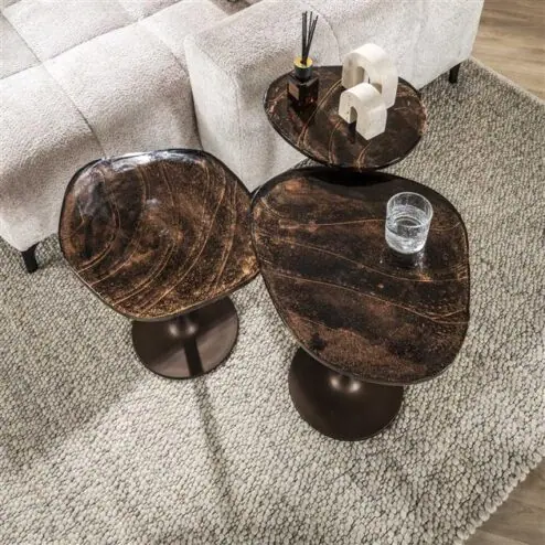 Nova Bijzettafel S Koper / Glas 53cm