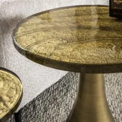 Nova Bijzettafel druppel M Goud / Glas 40cm