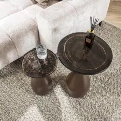 Nova Bijzettafel druppel M Koper / Glas 40cm